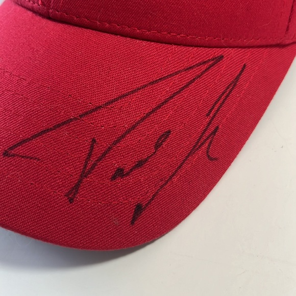 Paul Jr baseball hat SIGNED motorcycle american chopper red solid back size S/M - Picture 2 of 13